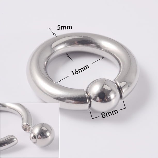 Anillo de nariz con clip de bola de acero inoxidable 316L BCR, anillo de nariz con clip de bola de acero de titanio, anillo multiusos universal, pendientes, anillo para el hueso de la oreja