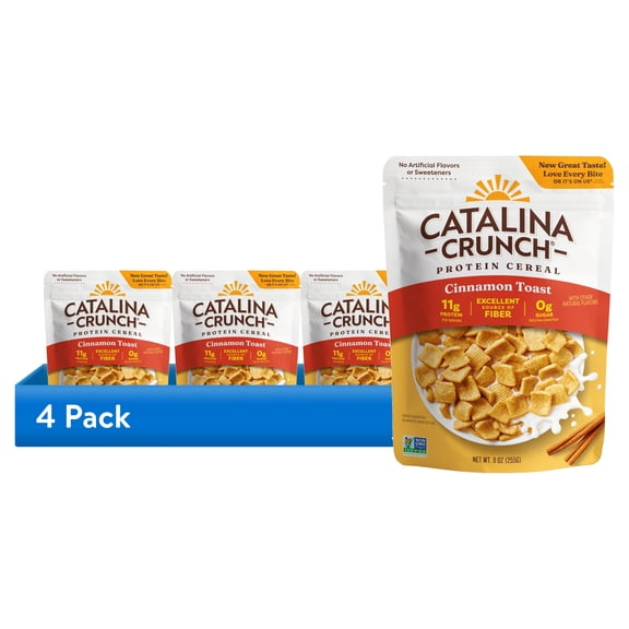 (4 pack) Catalina Crunch Protein Cereal, Cinnamon Toast 9 oz
