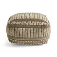 thumbnail image 6 of Rustic Wool and Cotton Large Pouf,Brown,Brown+Beige Wool Furniture Primary Living Space Ottomans, 6 of 7