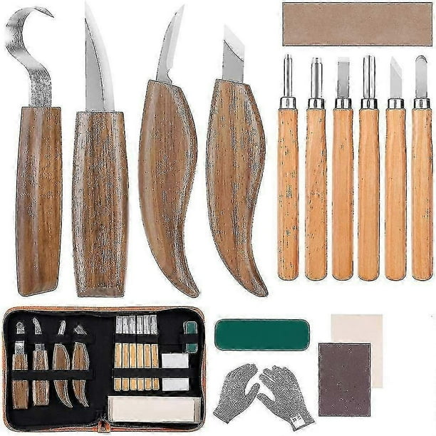 15pcs Carbon Steel Wood Carving Tools Wood Carving Tool Set With Hook Knife Professional Carving Knife Wood Engraving