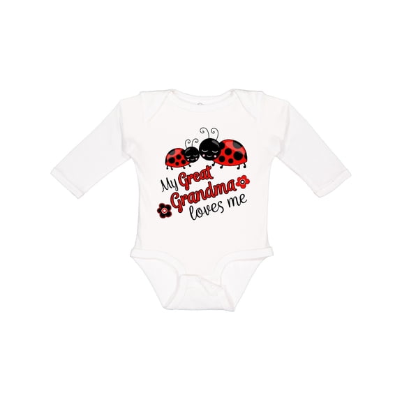 Inktastic My Great Grandma Loves Me with Cute Ladybugs Boys or Girls Long Sleeve Baby Bodysuit