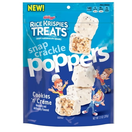 (2 pack) Kellogg's Rice Krispies Treats Poppers Cookies n' Creme, 7.1 (World's Best Rice Crispy Treats Recipe)