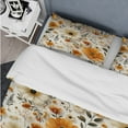thumbnail image 4 of Designart "Orange White Autumn Cottage Blooms I" Floral Bedding Covert Set - Cottage Bed Set With 1 Sham, 4 of 5