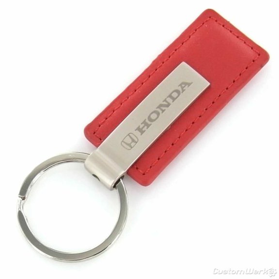 Honda Rectangular Leather Key Chain (Red)