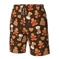 thumbnail image 4 of Cauagu Christmas Gingerbread Cookies Print Men's Swim Trunks,Hawaiian Bathing Suit Swimsuits Beach Shorts with Pockets for Men Quick Dry Swimming Board Shorts-Small, 4 of 6