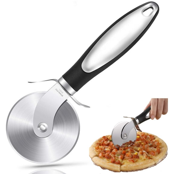 LIIGEMI Professional Pizza Cutter Wheel – Heavy-Duty Stainless Steel Blade | Effortless Cutting for Thick Crust, Deep Dish & Frozen Pizza | Non-Slip Ergonomic Handle | Dishwasher Safe & Rust-Proof