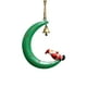 thumbnail image 2 of Christmas Tree Ornament Crescent Hanging Decoration With Santa Or Deer Cute Holiday Decor For Xmas Tree 3 Unique Styles Available, 2 of 6