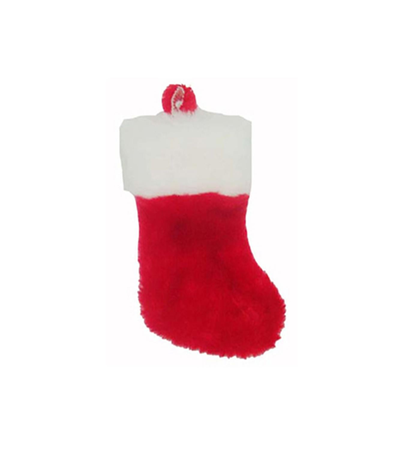7" Traditional Red and White Plush Mini Christmas Stocking Walmart