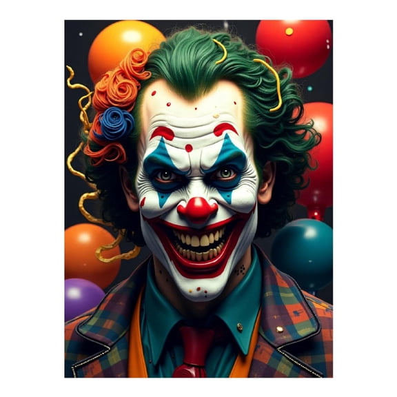 Diamond Art Kit for Adults, Classic Modern Clown Print No.7 Diamond Painting for Adults Beginners, 5D DIY Diamond Art Painting Kits, Colorful Diamond Painting Craft for Home Decor 12x16