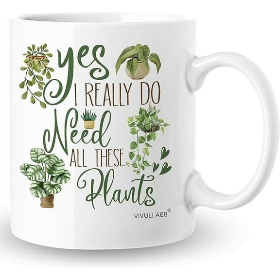 Plant Mug for Plant Lovers - Gardening Coffee Cup for Mom, Dad, Garden Lover - Cool Gifts for Crazy Plant Lady - Unique Present for Women, Men, Gardener - Birthday Day, Christmas, Mothers Day Gift