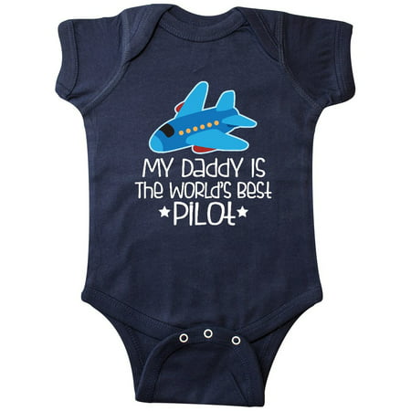 Daddy Is Worlds Best Pilot Airplane Childs Infant