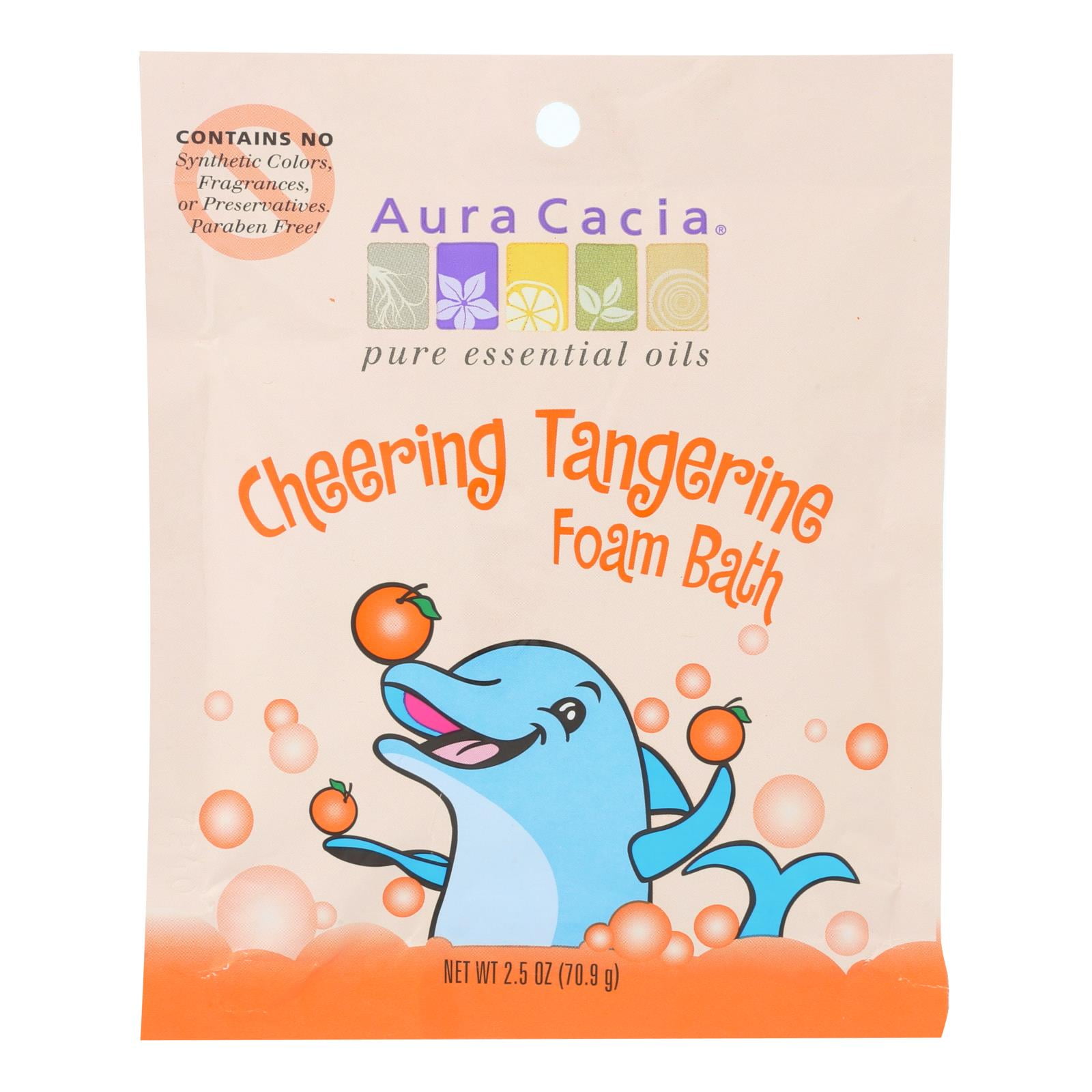 Aura Cacia Cheering Foam Bath, Tangerine & Sweet Orange, 2.5oz, 6-Pack