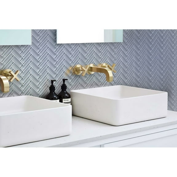 Apollo Tile 5 Pack 11-in x 12.6-in Light Gray Herringbone Glossy Finished Glass Mosaic Wall and Floor Tile (4.92 sq ft/case)