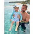 thumbnail image 5 of BemeyourBBs Toddler Baby Boy Shark One Piece Swimsuit with Sun Hat Infant Boys Bathing Suit Long Sleeve Rash Guard UPF 50+ Ocean Theme Print Zipper Swimwear Summer Pool Beachwear, 5 of 9