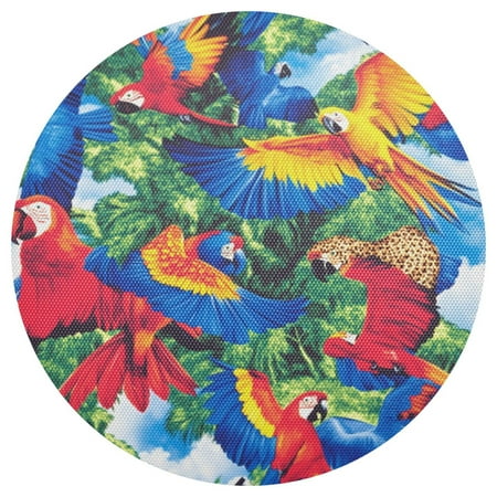 

Vibrant Parrots 15.4in Diameter PVC Plate Mat Heat-Resistant and Cuttable Kitchen Decor