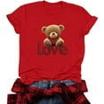 thumbnail image 1 of RKSTN Women's Valentine's Day Cotton T Shirts Oversized Crewneck Valentine Graphic Print Short Sleeve Shirt Pullover Tops Womens Casual Round Neck Plus Size Loose Fits Comfy Summer Baisc Tee Shirts, 1 of 8