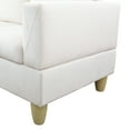 thumbnail image 5 of Hommoo White Fannel 2-Piece Living Room Sofa Set, Modern Indoor L-shaped Sofa Set, Suitable for Apartments, Offices, White (No Ottoman), 5 of 6