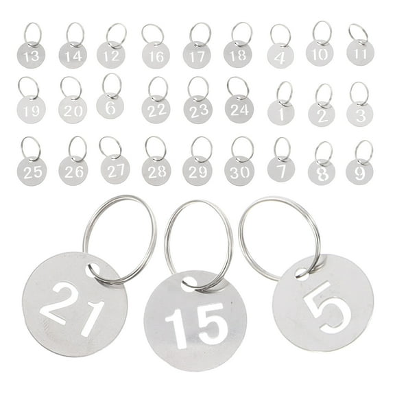 30pcs Number Tag Hanging Round Shaped Number Label Pendant For Keys Keychains Bag  Round Numbered Tags Number Tags Diy Key Tags