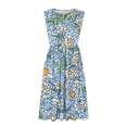 thumbnail image 6 of YOIAVAIOY XL Summer Dresses for Women Flowy Aline Casual Midi Tank Dress Beach Boho Vacation Sundresses Shift Dress with Pockets Light Blue, 6 of 8