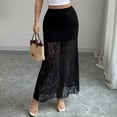 thumbnail image 4 of adaychics Black Lace Maxi Skirt High Waisted Women See Through Sheer Mesh Sexy Bodycon Maxi Skirt for Club Party Night Out, 4 of 7