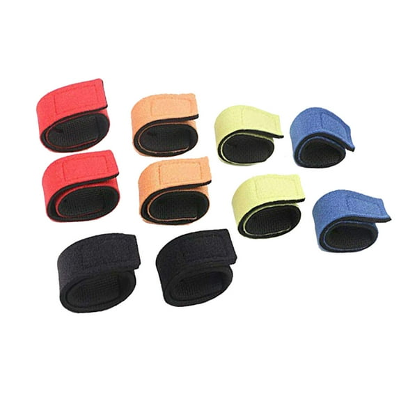 CRAFTHROU 8Pcs Rectangular Fishing Rod Lure Wrap Straps for Anti-Skid Fixing in Hook and Loop Design