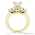 thumbnail image 4 of Square Cut Charles & Colvard Moissanite 5-Stone Engagement Ring in 14k Yellow Gold, 4 of 5