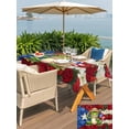 thumbnail image 5 of Outdoor Tablecloth with Umbrella Hole for Patio/Picnic/Party/Camping, Puerto Rico Flag Frog Waterproof Table Cloth Rectangle Table Cover Washable, Rustic Red Blue White Floral (54"x 80"), 5 of 9