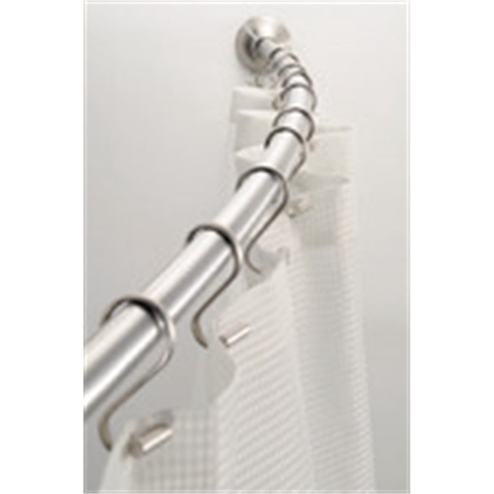 Interdesign 78970 41" 72" Brushed Stainless Steel Curved Shower