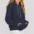 thumbnail image 5 of ShiShine Hoodies for Women Loose Fit Pullover Cute Solid Color Hoodie Oversized Drawstring Fall Sweatshirt with Pocket, 5 of 7