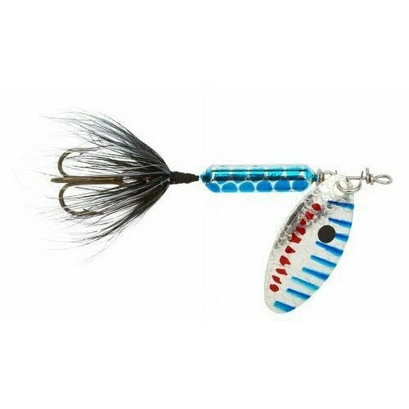 Yakima Bait Worden's Rooster Tail, Inline Spinnerbait Fishing Lure, Metallic Silver & Blue Pirate, 1/8 oz