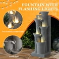 thumbnail image 6 of Haverchair 24" Outdoor Water Fountain with LED Lights, 5-Tier Bamboo Joint Design Bowl Garden Fountain, Modern Cascading Waterfall for Garden, Patio, Backyard, Deck, Porch and Home Decor, 6 of 8