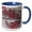 Blue/White, variant on 3drose, Image of Two Grunge Rough Wooden Planks, Three Knots, Old Red Paint, 11oz Two-tone Black Mug