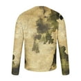 thumbnail image 4 of Tawop Men's T-Shirts Crew Neck Long Sleeve Graphic Flag Casual Khaki 2XL, 4 of 5
