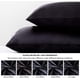 thumbnail image 2 of Funda de almohada Funda de almohada Funda de almohada de satén Funda de almohada de seda de imitación Funda de almohada de color puro Funda de almohada de cama, 2 (51 * 76 cm) Negro ER, 2 of 5