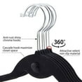 thumbnail image 6 of Yaheetech Cascading Velvet Hangers Non Slip Velvet Hangers Hook swivel 360 - Black, 6 of 12