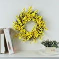 thumbnail image 4 of Darzheoy Artificial Spring Wreath, Spring Wreaths for Front Door Yellow Daisy Wreath for Indoor Outdoor Home Wedding Wall Window Decoration, 4 of 5