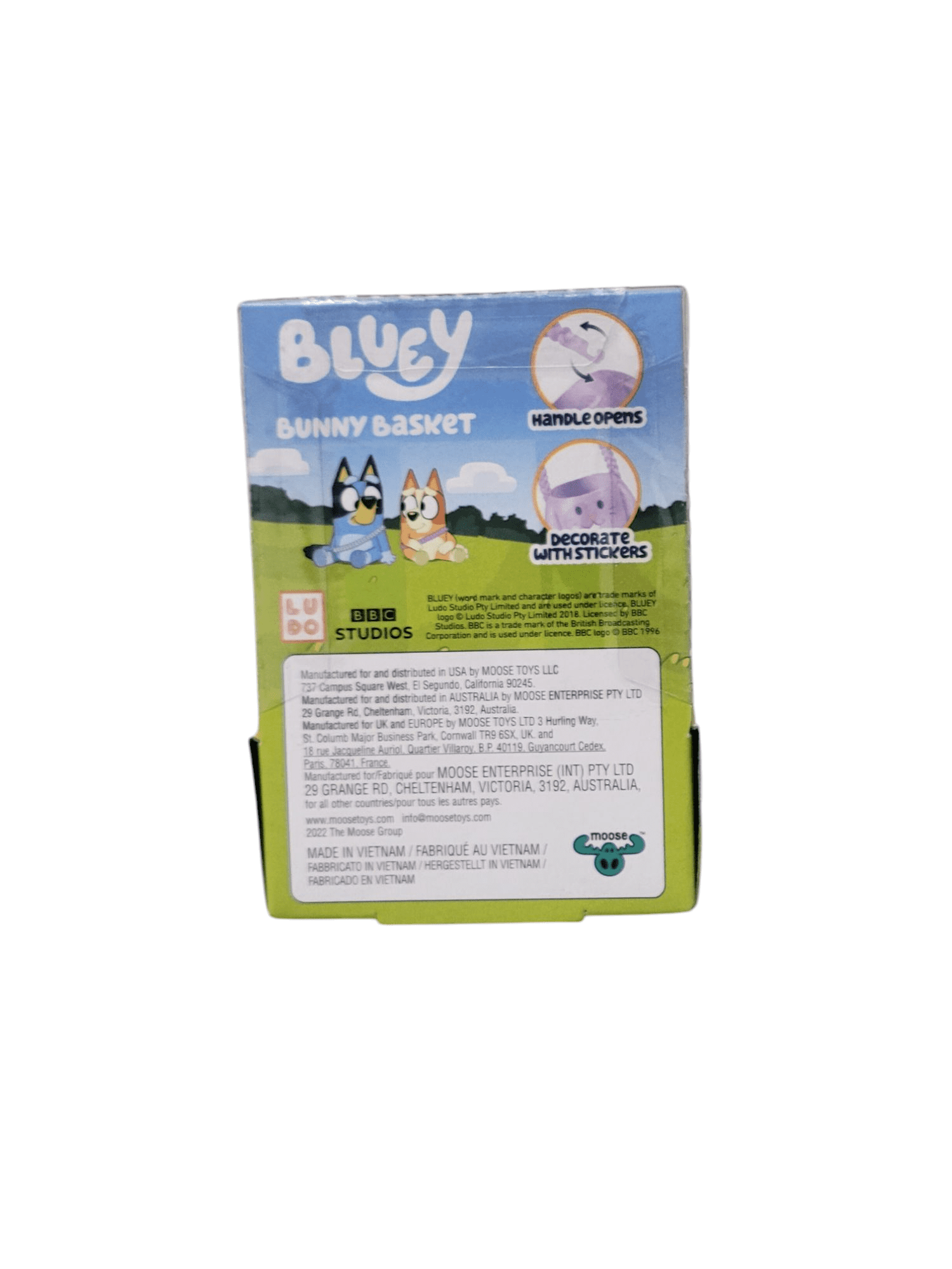 Set of 2 Bluey Bunny Basket Set Bingo in Green Basket and Bluey in Purple Basket