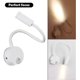 thumbnail image 3 of 2 Pieces LED Reading Light Wall Mounted Aluminum Silver Color, Desk Lamp Warm White Light Eye Protection Design, Bedside Lamp with Switch, 3 of 5