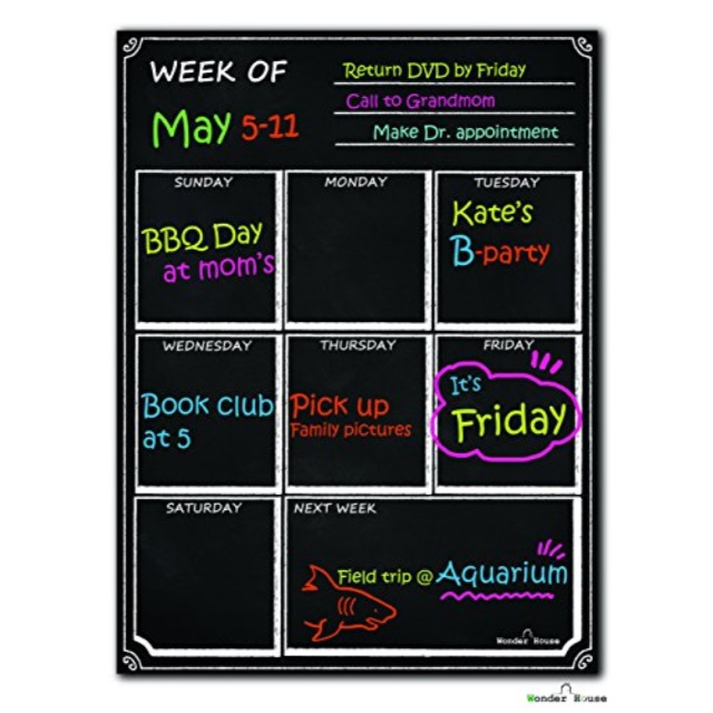dry erase calendar chalkboard design flexible black