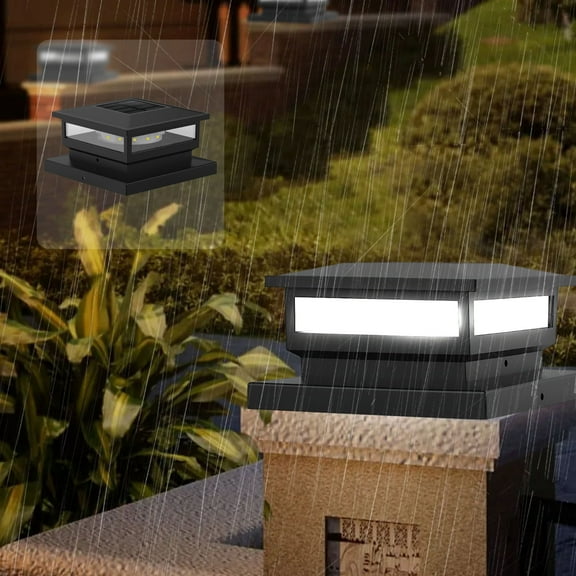 Solar Pillar Light under $5! CQCYD Solar Pillar Light 8LED Outdoor, Garden Post Cap Light for 4x4 6x6 Fence Posts, IP65 Waterproof Automatic On/Off, Decorative Patio Lighting, Easy Installation