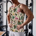 thumbnail image 5 of Pofeuu Tropical Mask Flamingo Print Men's Workout Tank Tops Sleeveless Muscle Gym Shirt Quick Dry-3X-Large, 5 of 7
