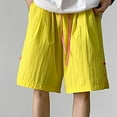 thumbnail image 2 of HAPIMO Mens Trends Swim Trunks Solid Color Print Trousers Board Shorts Summer Swimwear Quick Dry Elastic Drawstring Bathing Suits Holiday Beach Pants Yellow XXXXL, 2 of 4
