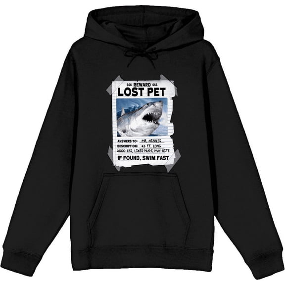 Reward Lost Pet Poster Adult Black Long Sleeve Hoodie-Medium
