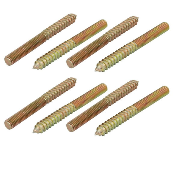 Unique Bargains M8x80mm Carbon Steel Zinc Plated Hanger Bolt 8Pcs