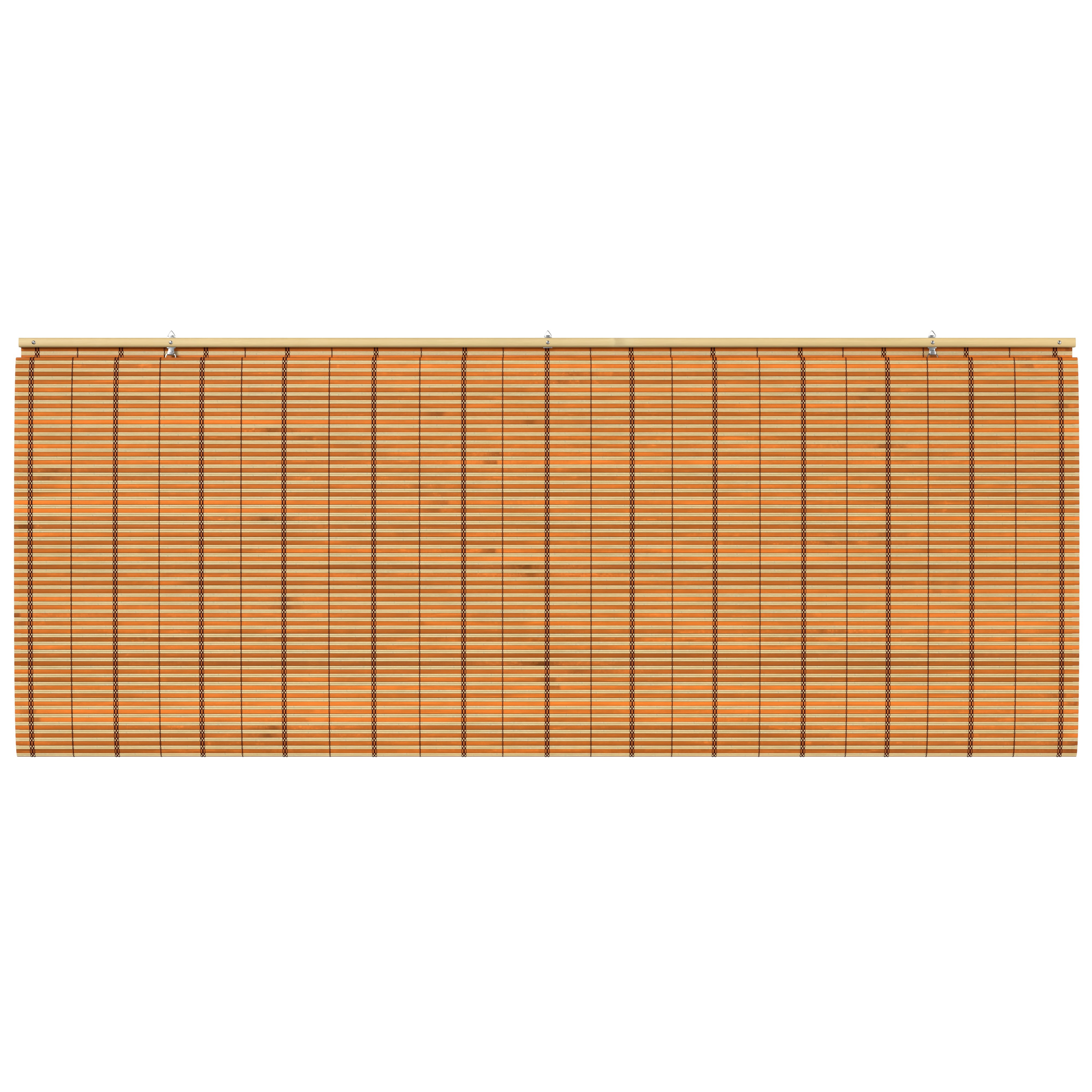Red Lantern Burnt Bamboo Cordless Window Shade - Two-tone Honey 72" W