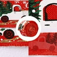 thumbnail image 5 of Christmas Ribbon for Tree Wreaths Crafts Gift Wrapping, Vintage Truck Merry Christmas Wired Burlap Ribbon 2 Inch 5.5 Yard, Red, 5 of 14