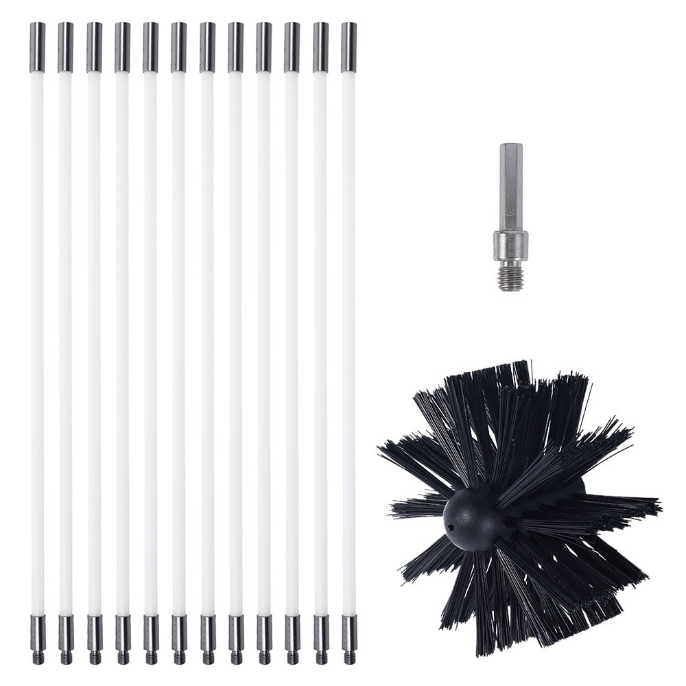 RELAX Dryer Vent Cleaning Kit Feet Chimney Flue Cleaning Rod Sweep Power Drill Fireplace Chimney
