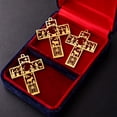 thumbnail image 6 of Cinvoph 3pcs Metal Cross Pendant Hollow Ornament Churchs Supplies Easter Crafts Desktop Decoration Ornaments Idear Gift 1.5"x1.2" B#Gold, 6 of 7