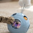 thumbnail image 3 of Football Shape Rotating Bubble Cube Pet Toy – Stress Relieving Puzzle Toy for Cats and Small Dogs，Blue, 3 of 6