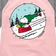 thumbnail image 3 of Peanuts - Snoopy Woodstock Sled - Toddler & Youth Girls Raglan Graphic T-Shirt, 3 of 5